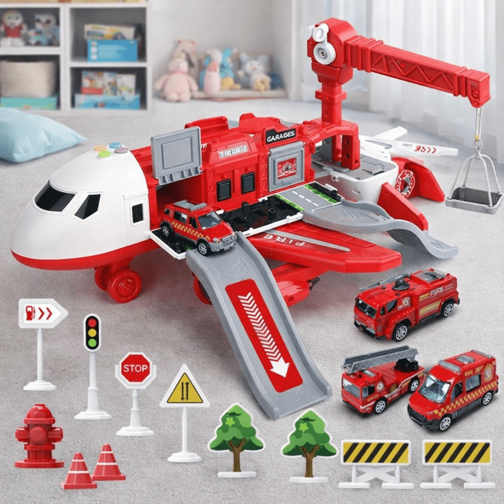 Toy Aeroplane Set with Airport Service Vehicles, Toy Planes for Kids, Airport Role Play Toys for Imaginative Play_01