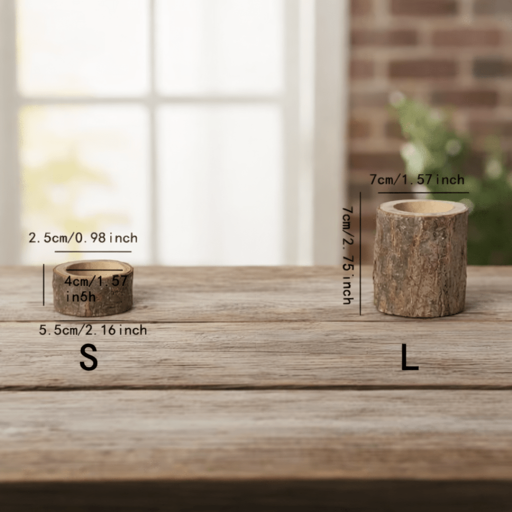 Wooden Candle Holders Set of 3, Tea Light Holders for LED Candles – image 6