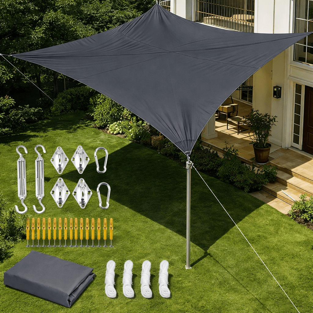 Waterproof Sun Shade Sail, Rectangular Shade Sail with UV Protection, Garden Sun Sail for Patio and Pergola_08