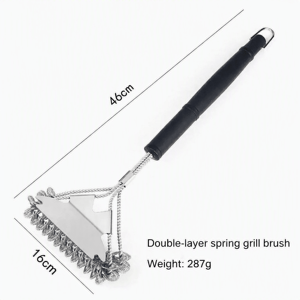 BBQ Cleaning Brush, Bristle Free Grill Brush with Scraper, Stainless Steel BBQ Grill Cleaner, BBQ Accessories_08