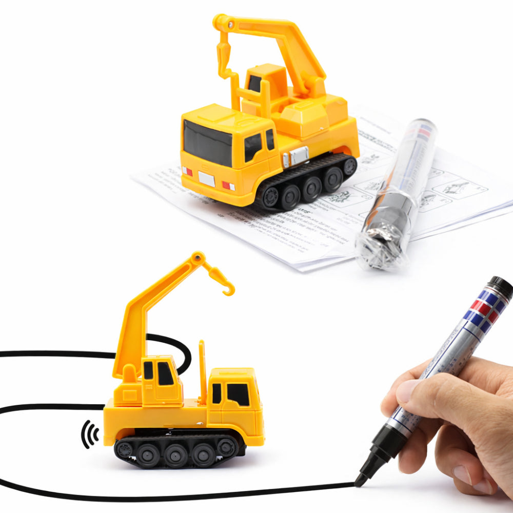 Creative Playset | Inductive Line Following Toy Car with Drawing Pen | Interactive Learning Tool for Kids Age 3+ 2