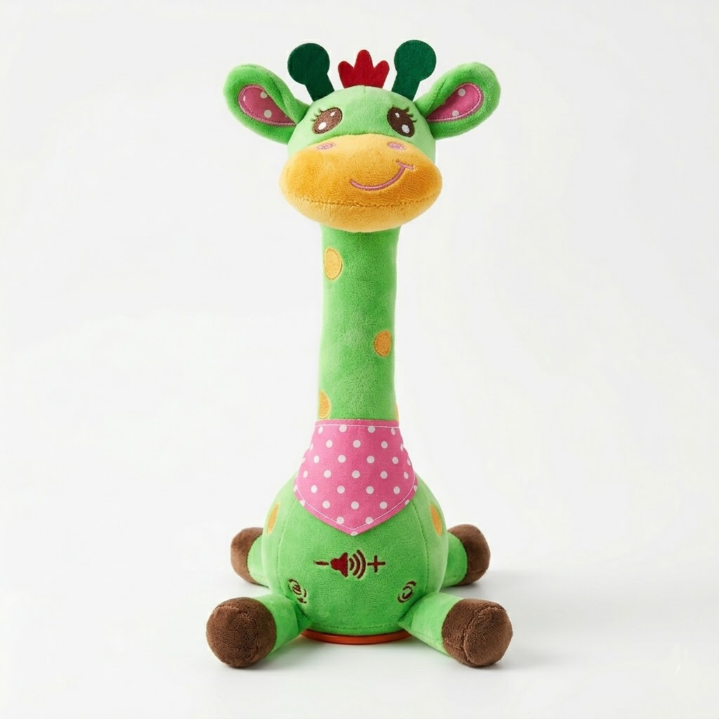 Cuddly Companion | Interactive Singing Giraffe Plush Toy with Nursery Rhymes & Speech Mimicry | Engaging Musical Toy for Early Learning 0