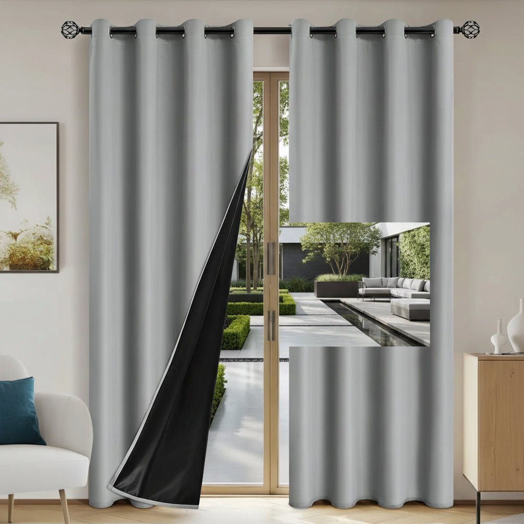 Blackout Curtains for Bedroom, Eyelet Curtains for Living Room, Ready Made Curtains Sold as One Panel