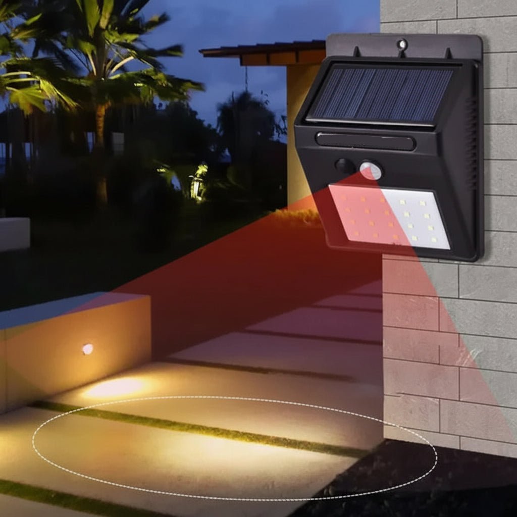 Outdoor Wall Lights, Solar Garden Lights, Motion Detector Light with PIR Sensor for Fences and Driveways_05