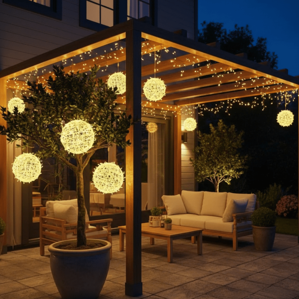 LED Light Sphere, Outdoor Garden Lights for Balcony and Terrace, Outdoor Table Lamp, Patio Lighting, LED Garden Lamp_00