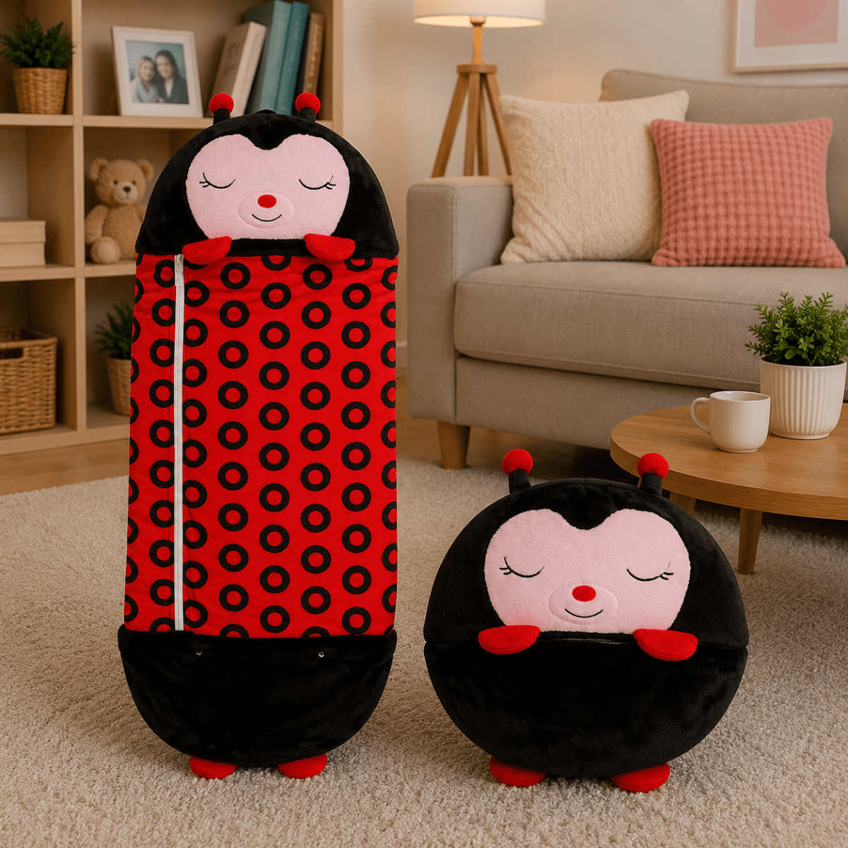 Soft Toy with Sleeping Bag, 2 in 1 Plush Toy for Kids, Kids Sleeping Bag for Sleepovers and Travel