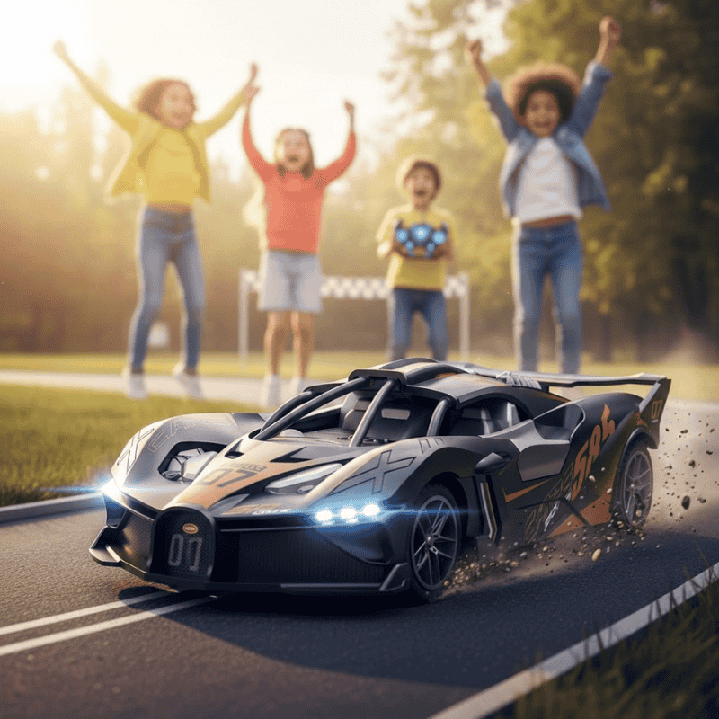Remote Control Car 1:18, Fast RC Car up to 15 km/h with 2.4 GHz Remote, Electric Sports Car, Boys Toys for Beginners_00