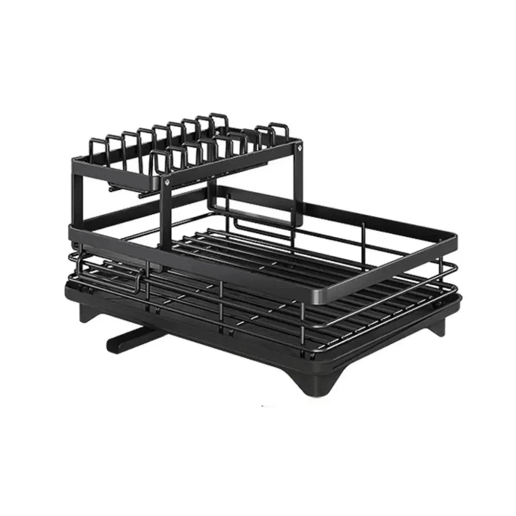 Foldable Dish Drainer Stainless Steel, Dish Drying Rack with Cutlery Holder, Folding Dish Rack with Non Slip Feet_05