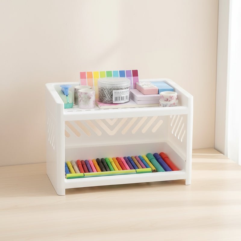Bathroom Shelf, Storage Shelf for Kitchen, 2 Tier Spice Rack, Desk Organiser, Cosmetic Organiser with Metal Frame