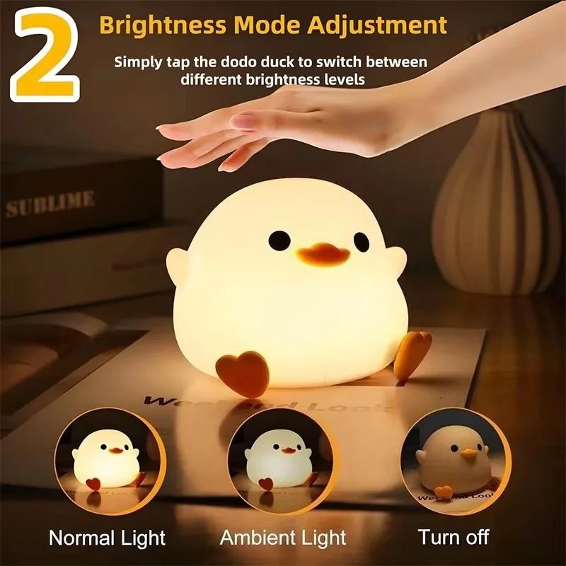 Night Light Duck Lamp, Rechargeable Night Light in Soft Silicone, Children's Lamp, Cute Animal Lamp for Bedroom_04