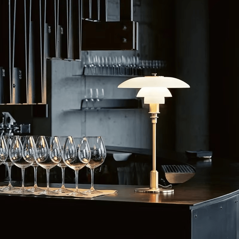 Dimmable Table Lamp with Warm LED Light, Glass Table Lamp for Living Room, Scandinavian Desk Lamp with E27 Socket_05