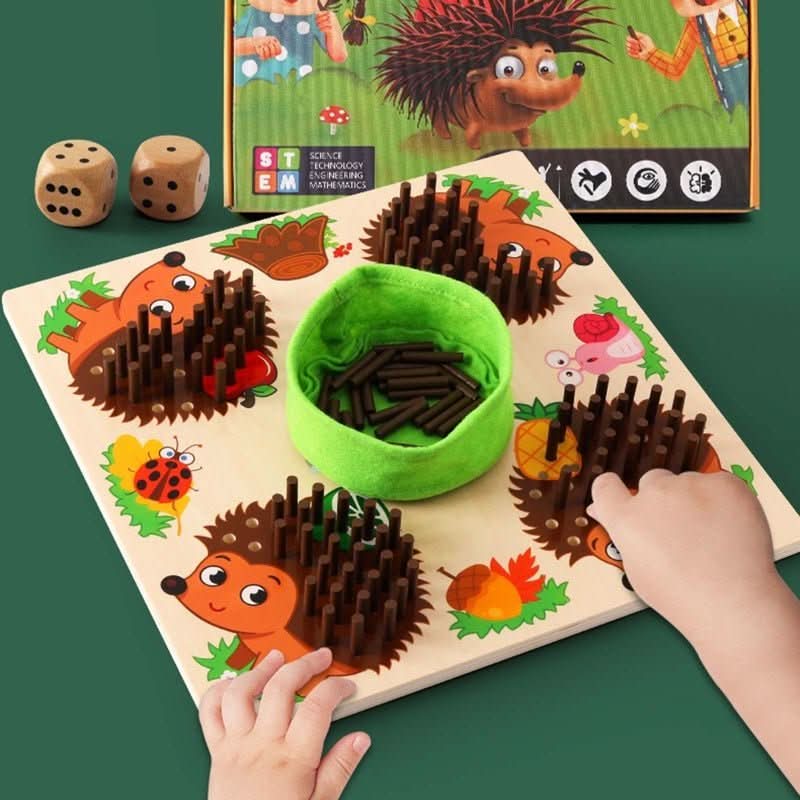 Montessori Wooden Toys, Hedgehog Learning Game for Counting, Colour Matching Game, Educational Toys for 3 Year Olds_01