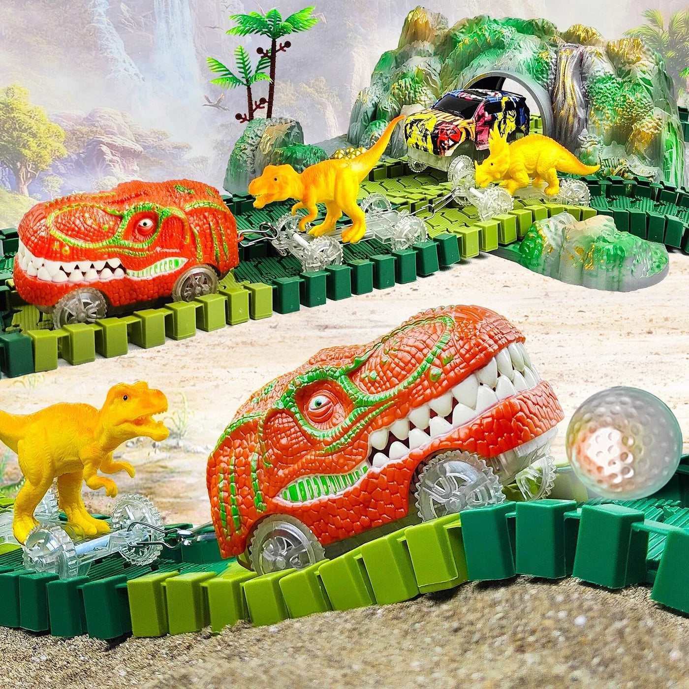 Dino Express | Racing Dinosaur Train Set with Customizable Tracks | Fun and Engaging Playtime for Kids 2
