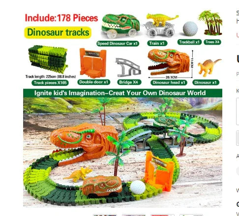 Dino Express | Racing Dinosaur Train Set with Customizable Tracks | Fun and Engaging Playtime for Kids 3