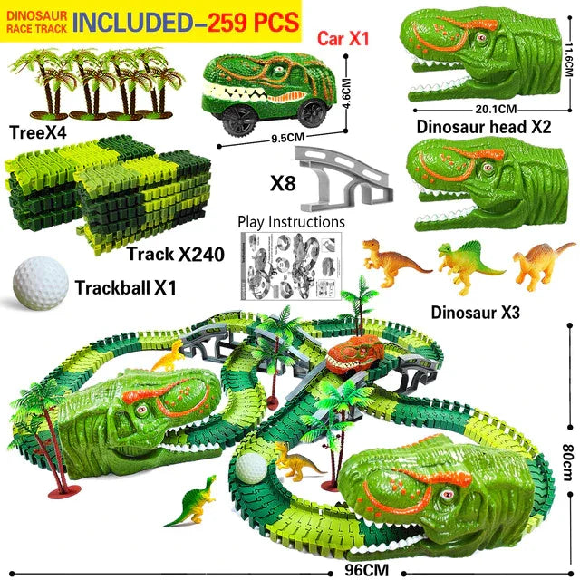 Dino Express | Racing Dinosaur Train Set with Customizable Tracks | Fun and Engaging Playtime for Kids 4