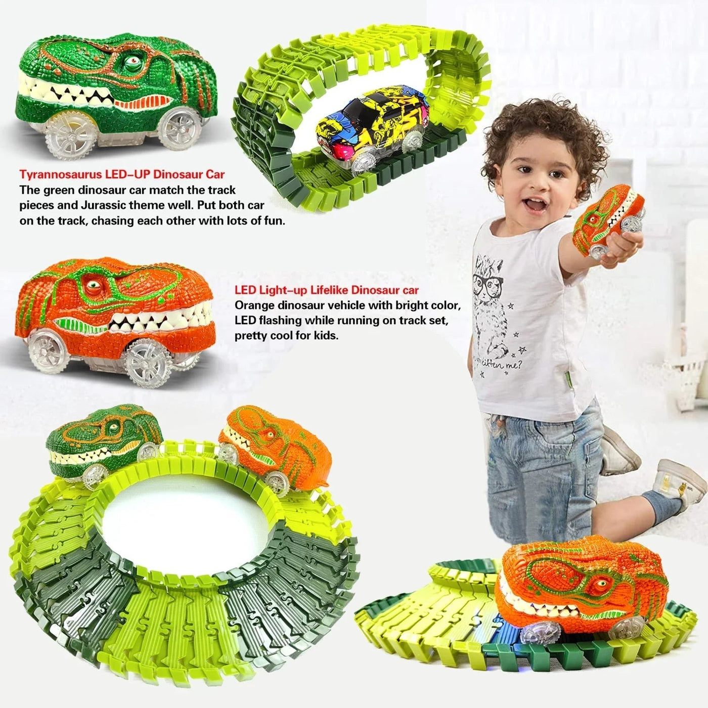 Dino Express | Racing Dinosaur Train Set with Customizable Tracks | Fun and Engaging Playtime for Kids 6