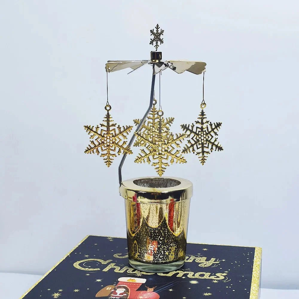 Candle Holders, Metal Christmas Candle Holder with Snowflake Design, Christmas Decorations, Festive Table Decor_01