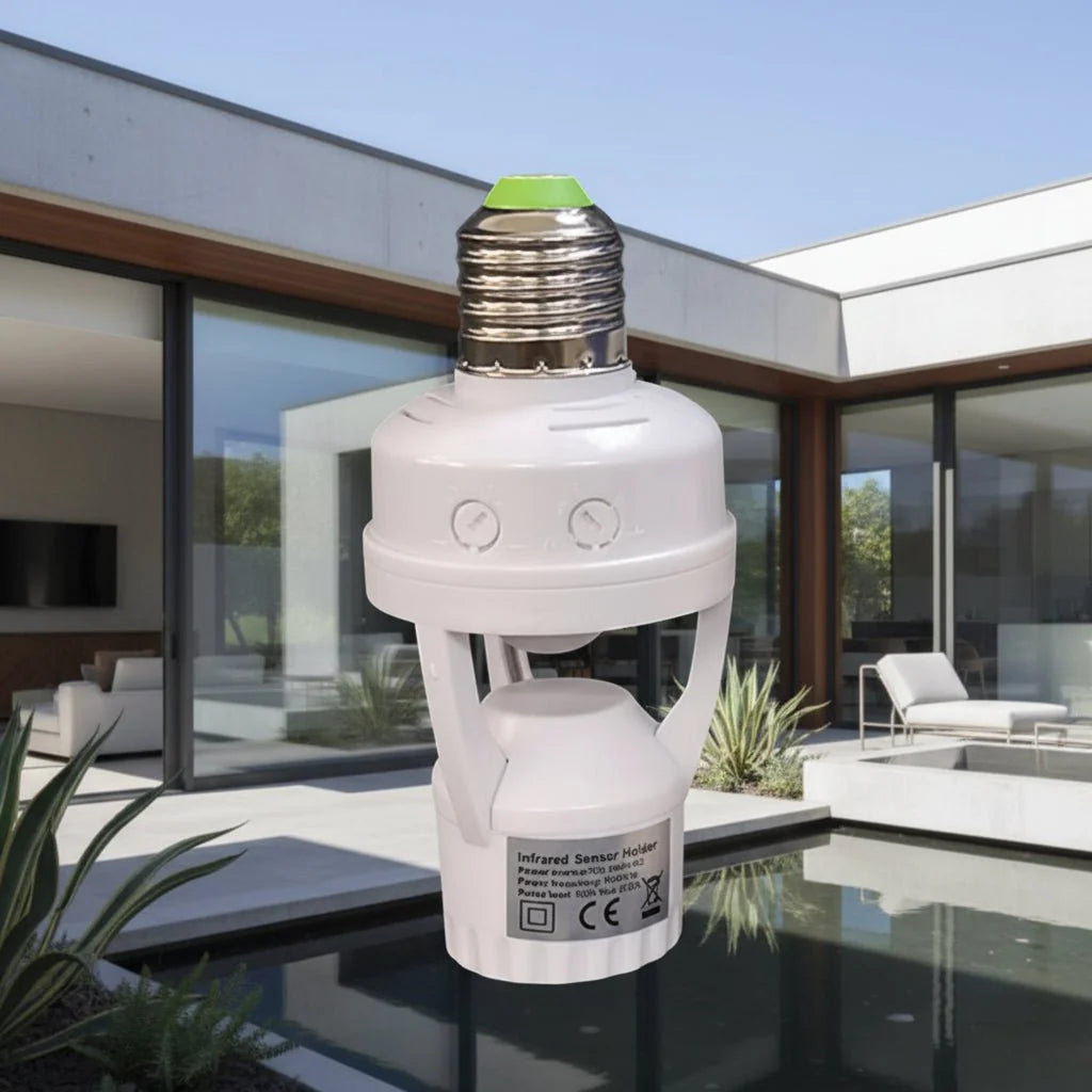 Motion Sensor E27 Lamp Holder, PIR Motion Sensor Light Switch for Indoor and Outdoor, Motion Activated Lighting Adapter_01