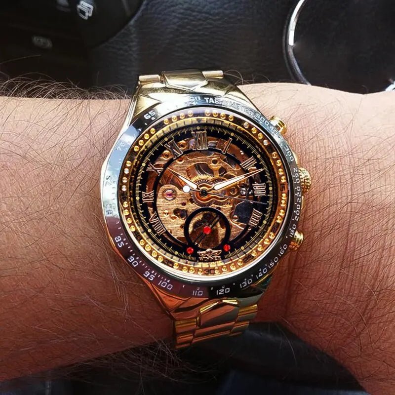 Mens Watch, Luxury Silver or Gold Watch with 46 mm Stainless Steel Case – image 7