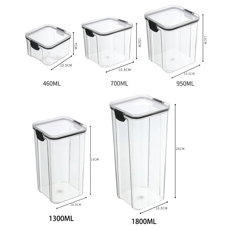Airtight Food Storage Containers with Lids, Cereal Container Set 460 to 1800 ml, Kitchen Storage Containers for Pantry_02