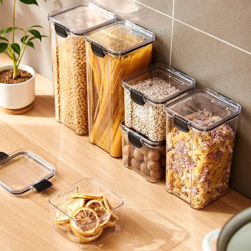 Airtight Food Storage Containers with Lids, Cereal Container Set 460 to 1800 ml, Kitchen Storage Containers for Pantry_04