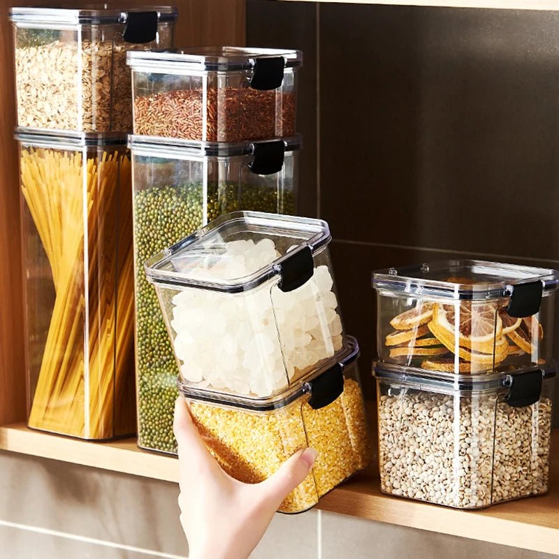 Airtight Food Storage Containers with Lids, Cereal Container Set 460 to 1800 ml, Kitchen Storage Containers for Pantry_05