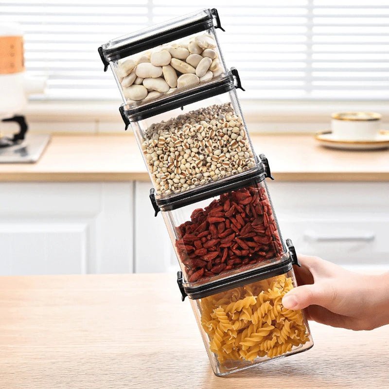 Airtight Food Storage Containers with Lids, Cereal Container Set 460 to 1800 ml, Kitchen Storage Containers for Pantry_06