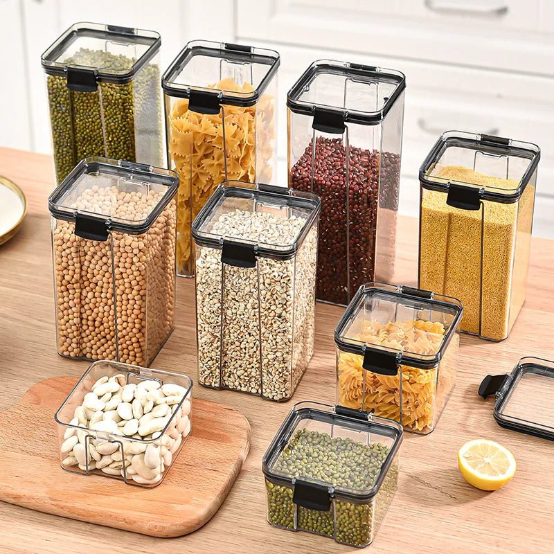 Airtight Food Storage Containers with Lids, Cereal Container Set 460 to 1800 ml, Kitchen Storage Containers for Pantry_08