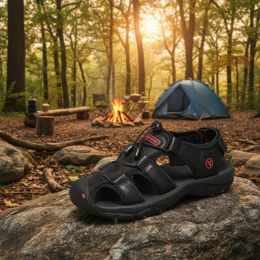 Walking Sandals for Men with Velcro Strap, Mens Hiking Sandals with Non Slip Rubber Sole – image 4