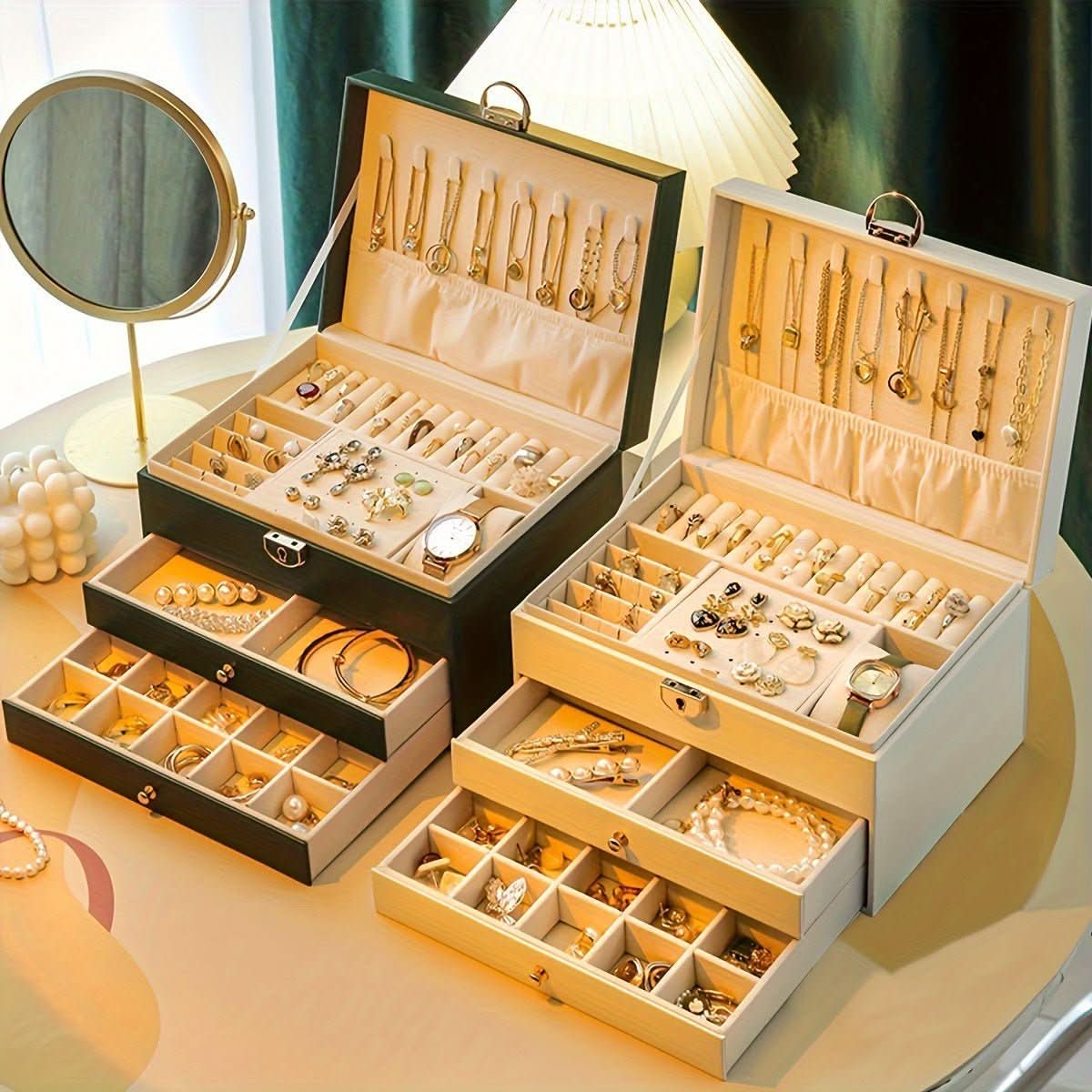 Jewellery Box for Women, Travel Jewellery Box in PU Leather
