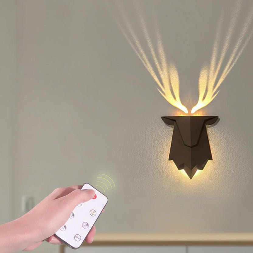 Wall Lights Deer Design, Rechargeable Wall Light with Remote Control and Timer, Battery Wall Lamp Dimmable_02