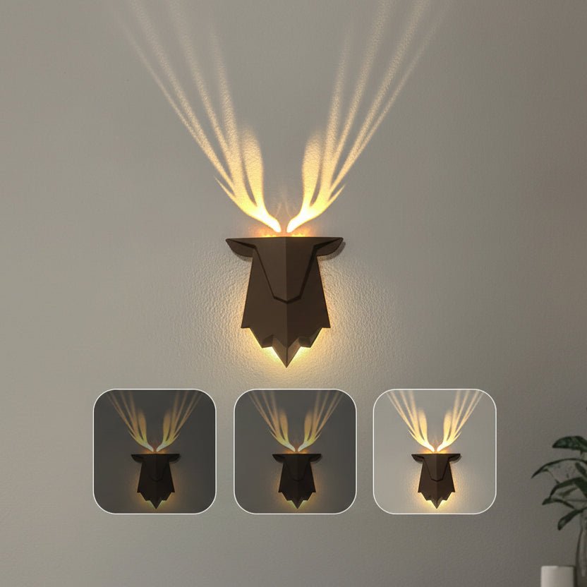 Wall Lights Deer Design, Rechargeable Wall Light with Remote Control and Timer, Battery Wall Lamp Dimmable_03