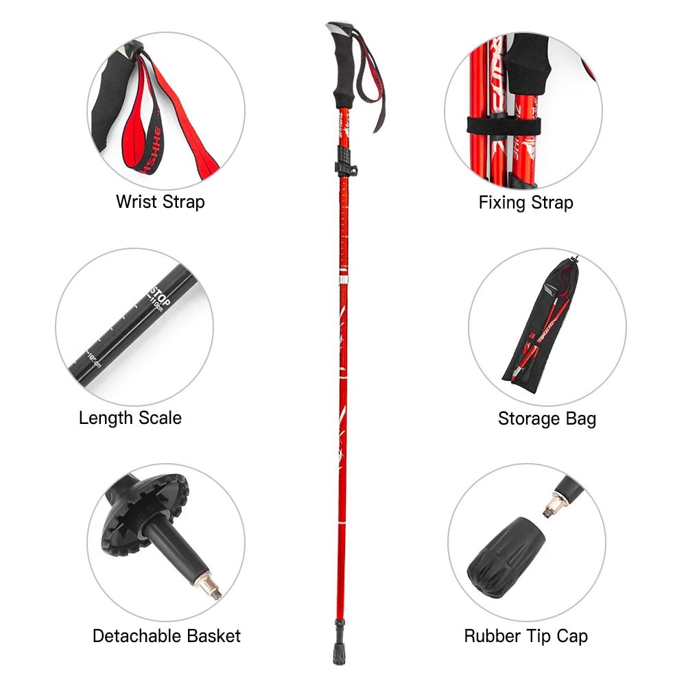 Telescopic Trekking Poles 110-130 cm, Walking Poles with Ergonomic Non Slip Grip – image 5