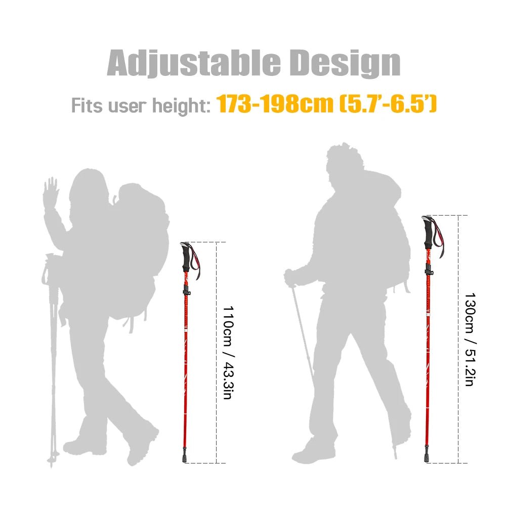 Adjustable Hiking Poles in Aluminium, Walking Poles with Ergonomic Non Slip Grip – image 6