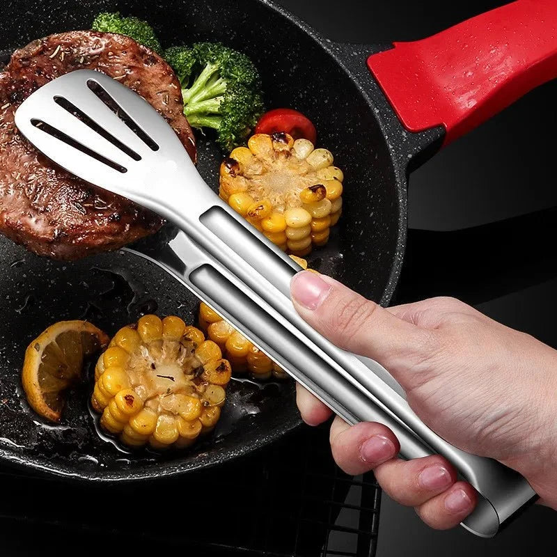 Barbecue Tongs in Stainless Steel with Silicone Handle, Cooking Tongs for Grilling, BBQ Utensils, BBQ Accessories_01
