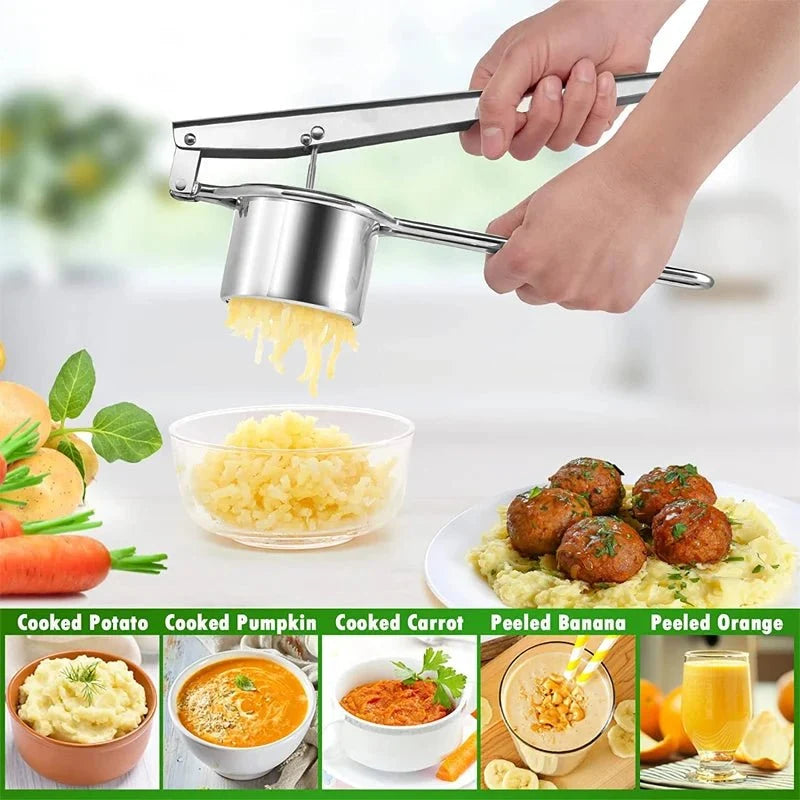 Potato Ricer with 3 Interchangeable Discs, Stainless Steel Food Ricer, Vegetable Ricer for Fruit Purees, Potato Press_06