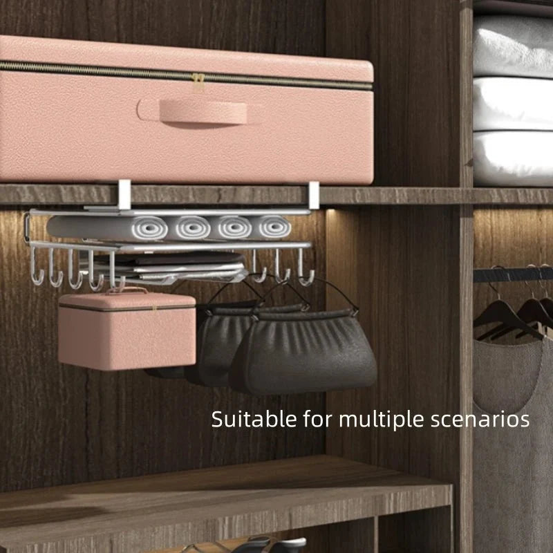 Kitchen Wall Shelf with Hooks, Stainless Steel Kitchen Shelves, Kitchen Utensil Holder, Tea Towel Holder_05
