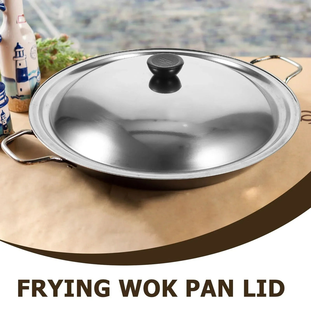 Universal Frying Pan Lid 28 cm, Stainless Steel Wok Lid for 26 to 30 cm Pans, Saucepan Lid with Heat Resistant Handle_04