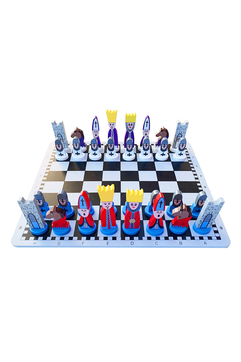Educational Wooden Chess Set with Colorful Pieces | Engaging Game for Cognitive Development 0