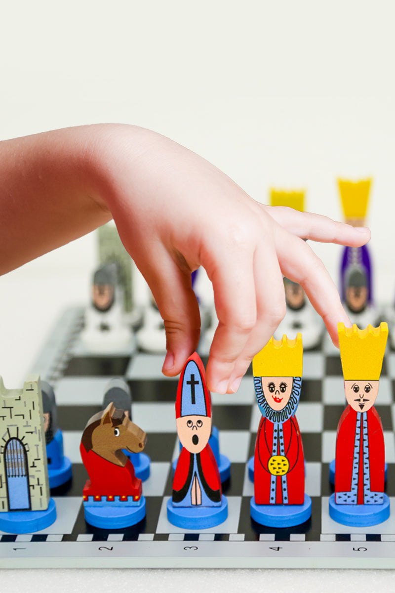 Educational Wooden Chess Set with Colorful Pieces | Engaging Game for Cognitive Development 3