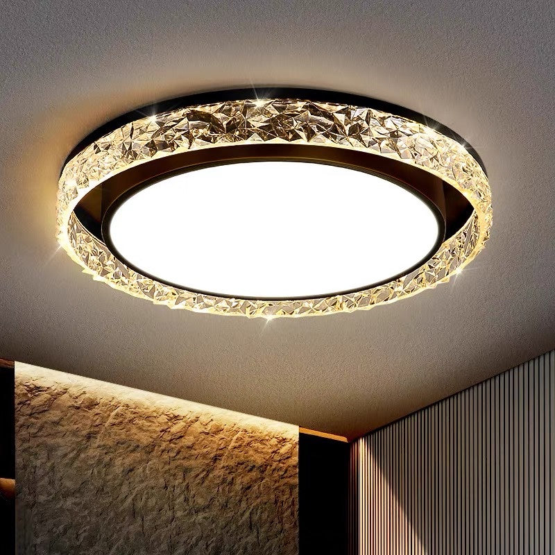 Elegant Flush Mount LED Ceiling Light with Remote Dimming & Adjustable Colors | Modern Crystal Design for Home Ambiance 3