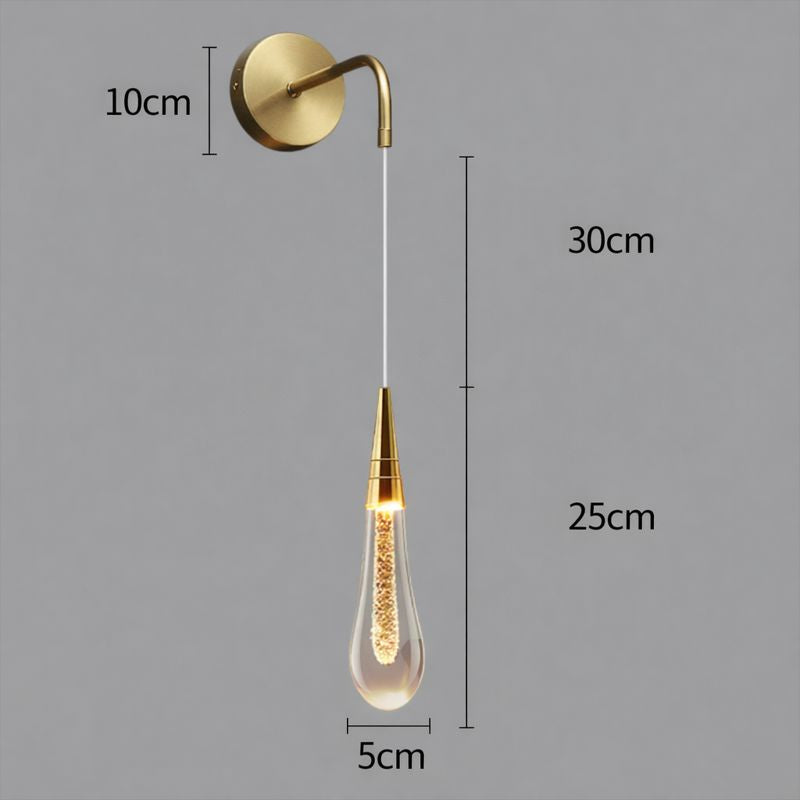 Elegant Raindrop Wall Sconce Lighting with Adjustable Height | Modern Glass Design for Warm Ambience 7