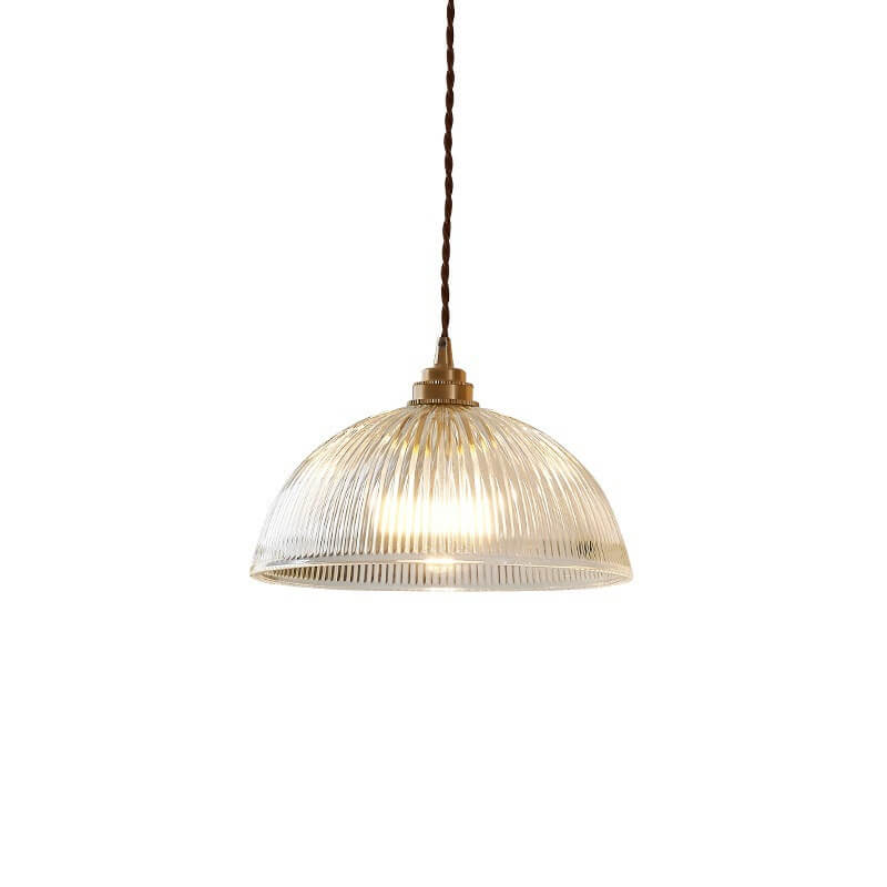 Elegant Ribbed Glass Pendant Light with Adjustable Height | Modern Kitchen Pendant Lighting for Sophisticated Illumination 7
