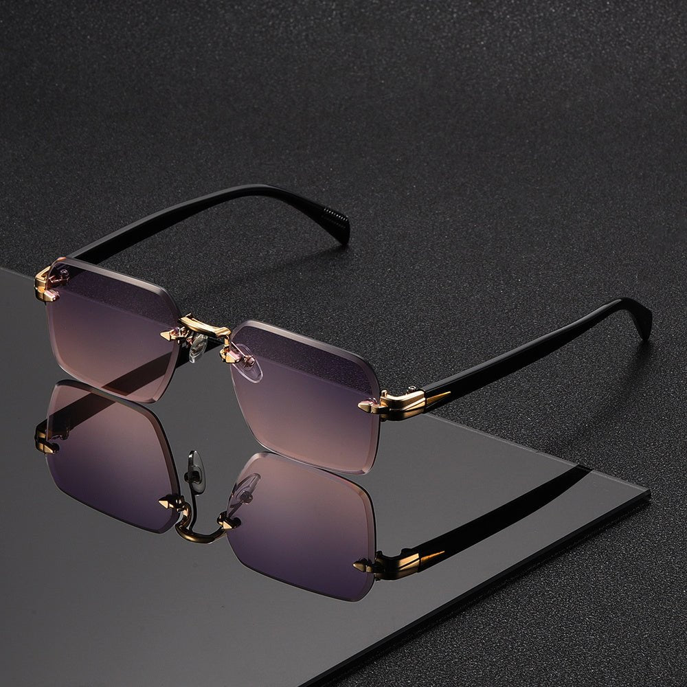 Mens Rimless Glasses, Mens Eyeglasses with Case – image 10