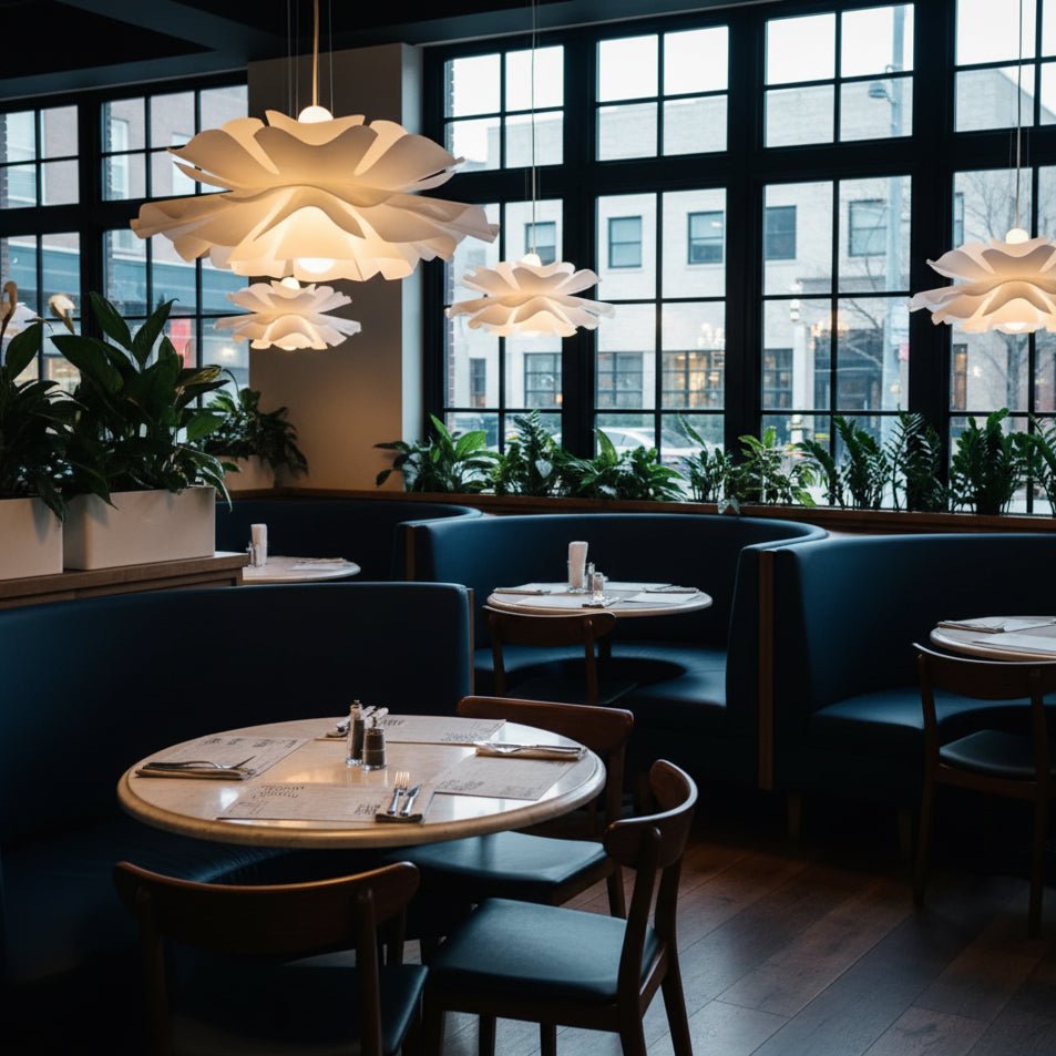 Ceiling Lights, Lotus Pendant Light for Dining Room Lighting, White Hanging Light for Living Room, Lotus Lamp_05