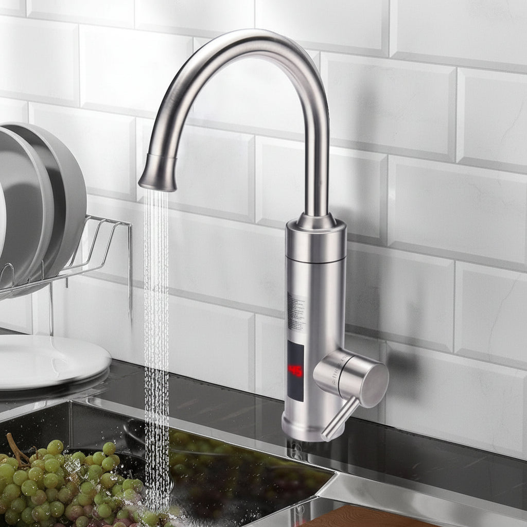 Kitchen Taps, Electric Instant Hot Water Tap in Stainless Steel, Kitchen Sink Tap with Hot and Cold Water_03