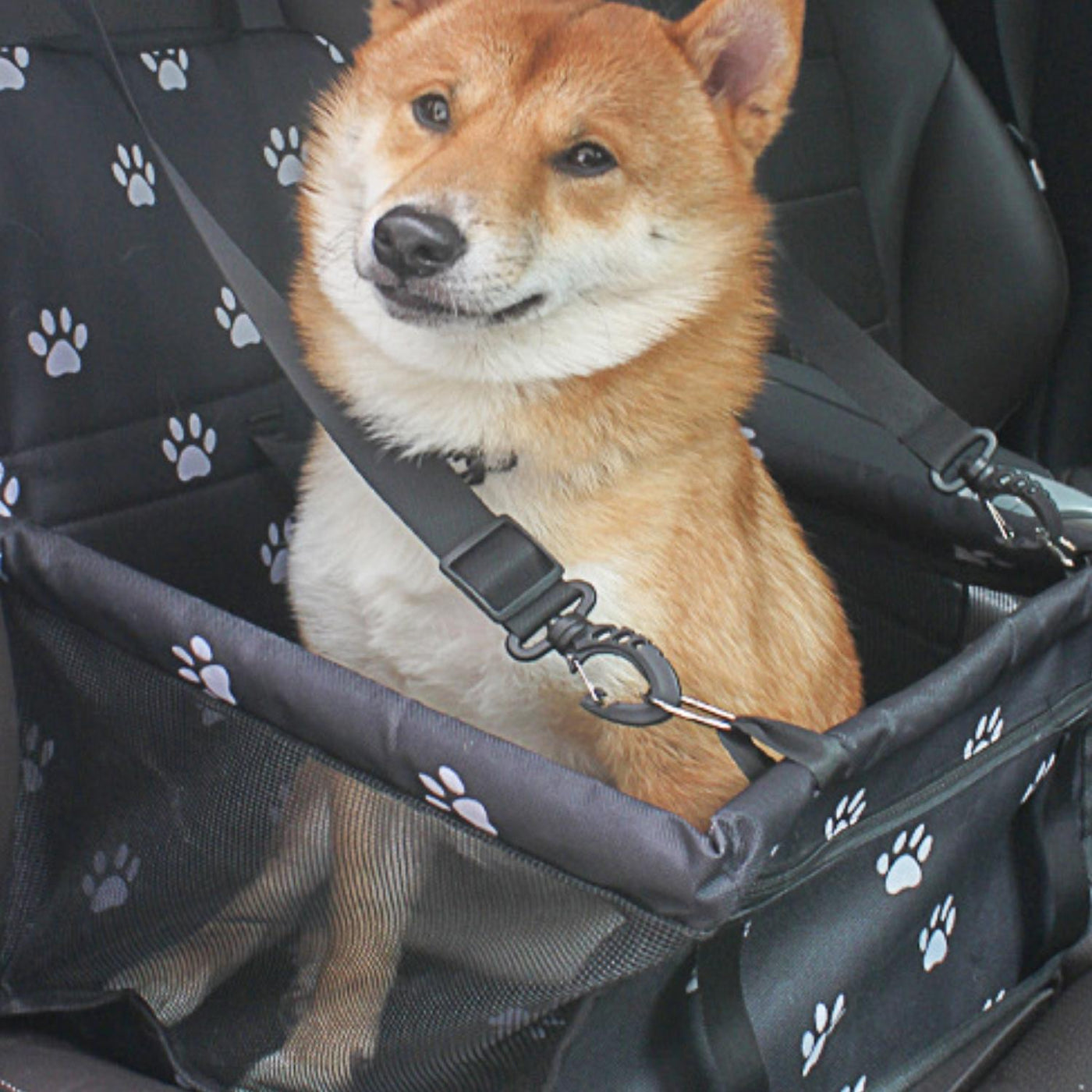 Elevated Dog Car Seat with Waterproof Fabric & Anti-Slip Base | Comfortable Dog Booster Seat for Safe Travel 1