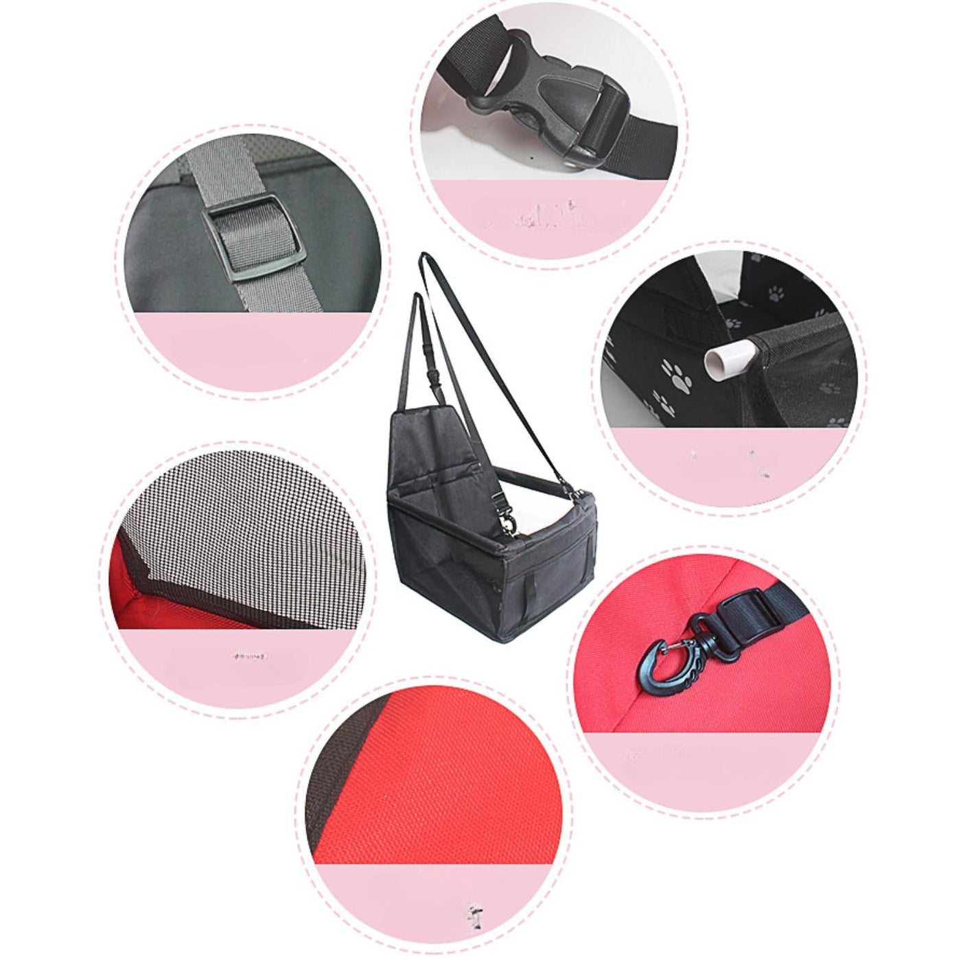 Elevated Dog Car Seat with Waterproof Fabric & Anti-Slip Base | Comfortable Dog Booster Seat for Safe Travel 4