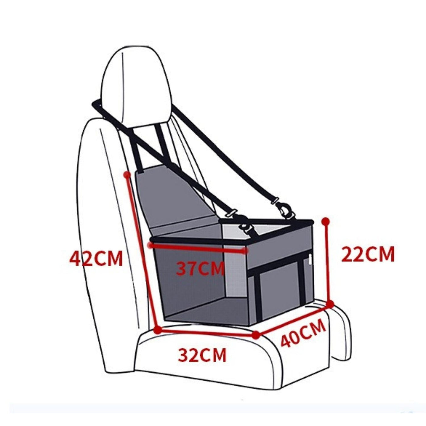 Elevated Dog Car Seat with Waterproof Fabric & Anti-Slip Base | Comfortable Dog Booster Seat for Safe Travel 7