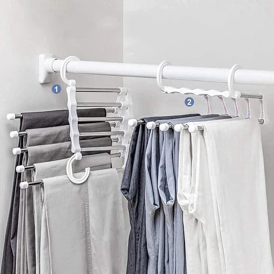 Coat Hanger 5 in 1, Space Saving Clothes Hanger Foldable